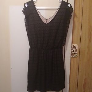 Black & Tan Chevron Dress